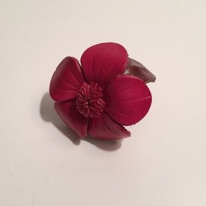 Leather Flower Ring